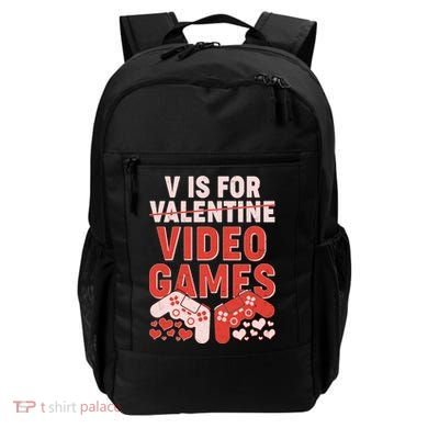 Funny V is For Video Games Gaming Fan Backpack