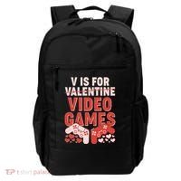 Funny V is For Video Games Gaming Fan Backpack thumb 0