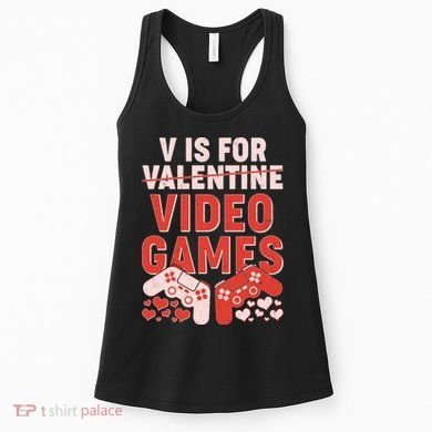 Funny V is For Video Games Gaming Fan Women's Tank Top