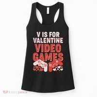 Funny V is For Video Games Gaming Fan Women's Tank Top thumb 0