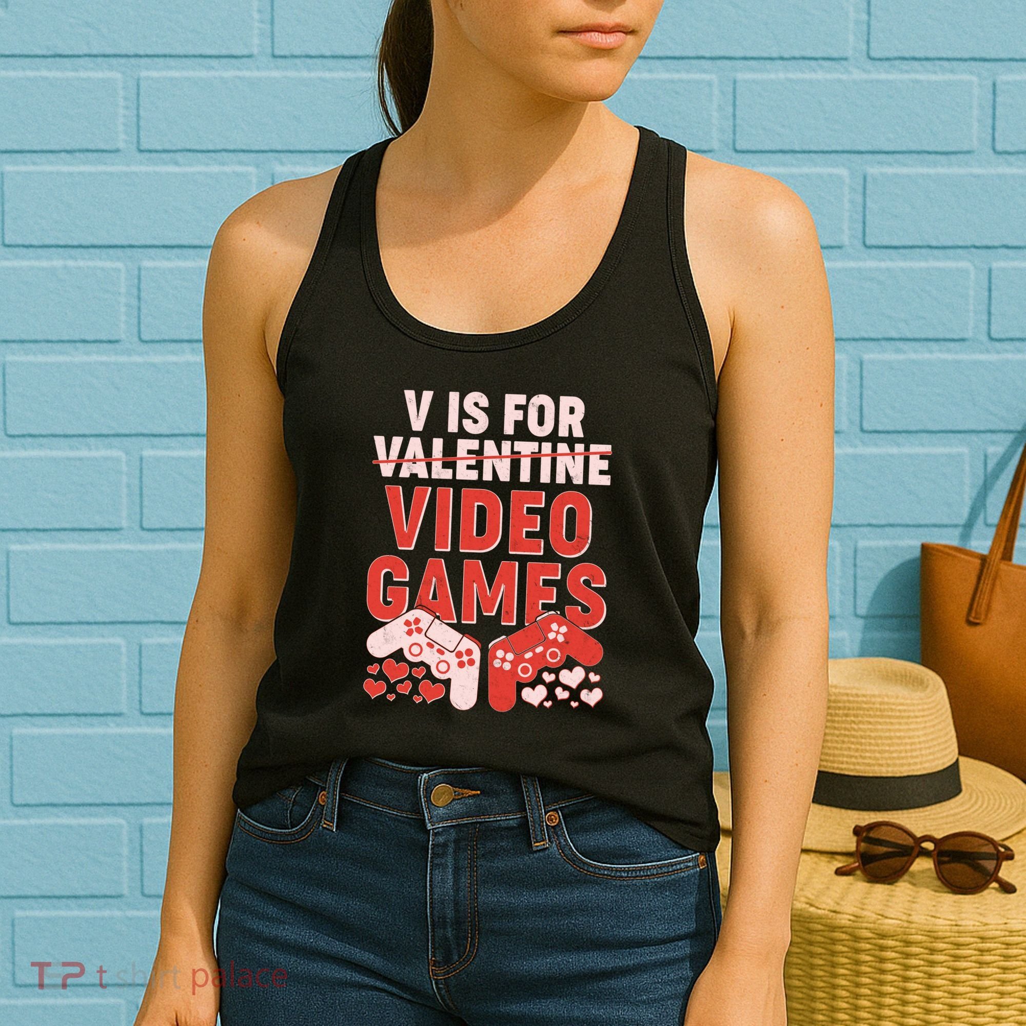 Funny V is For Video Games Gaming Fan Women's Tank Top