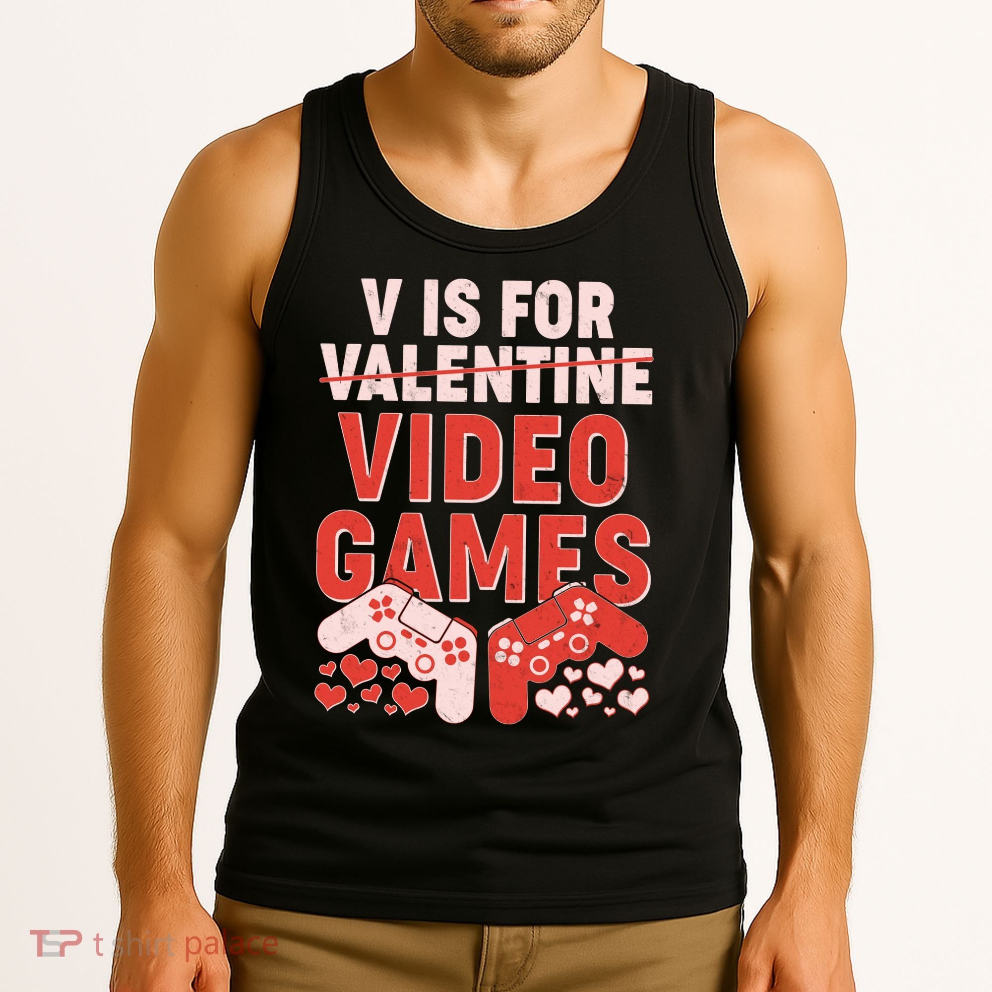 Funny V is For Video Games Gaming Fan Tank Top