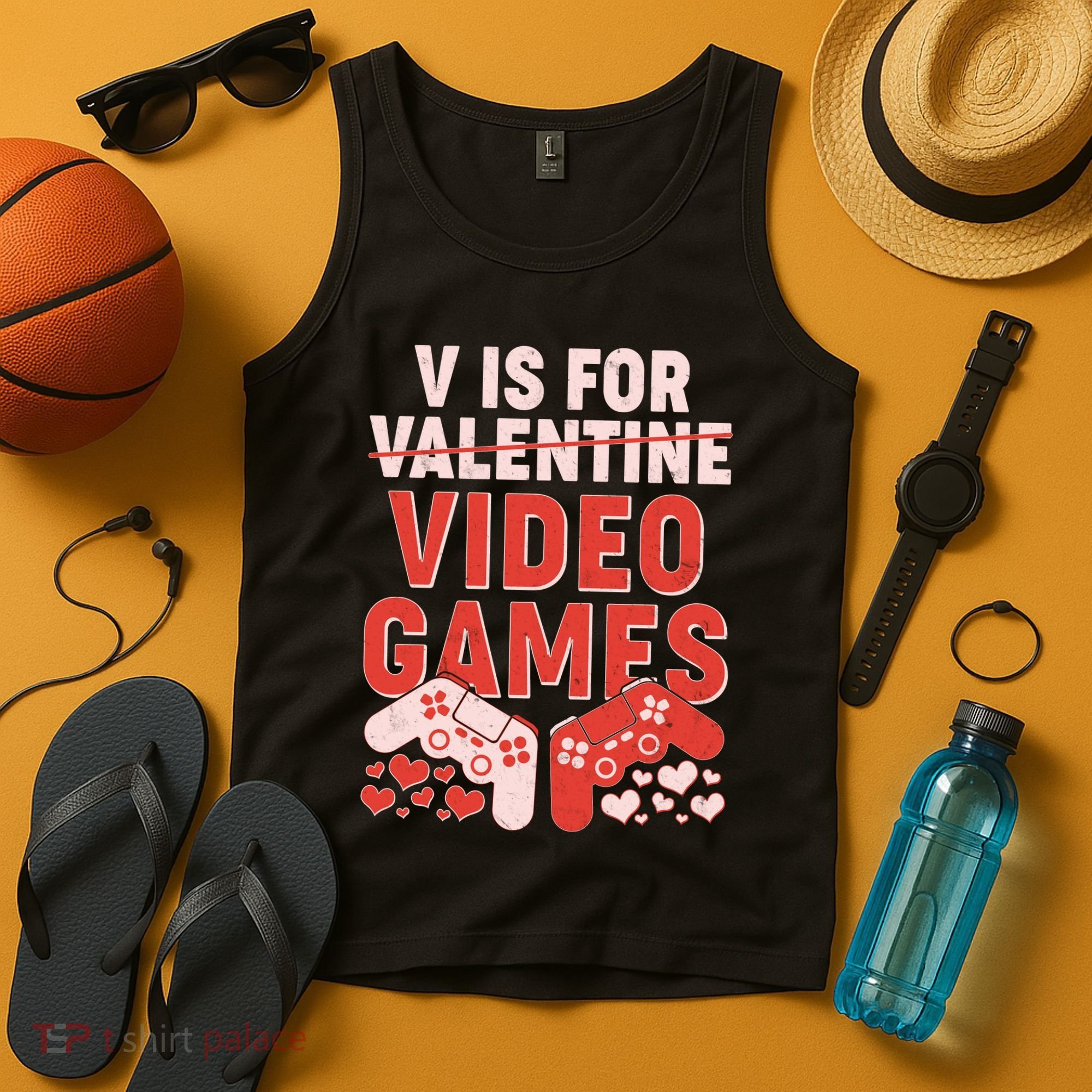 Funny V is For Video Games Gaming Fan Tank Top