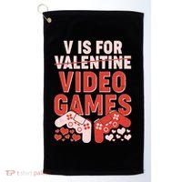 Funny V is For Video Games Gaming Fan Golf Towel thumb 0