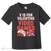 Funny V is For Video Games Gaming Fan Toddler T-Shirt thumb 0