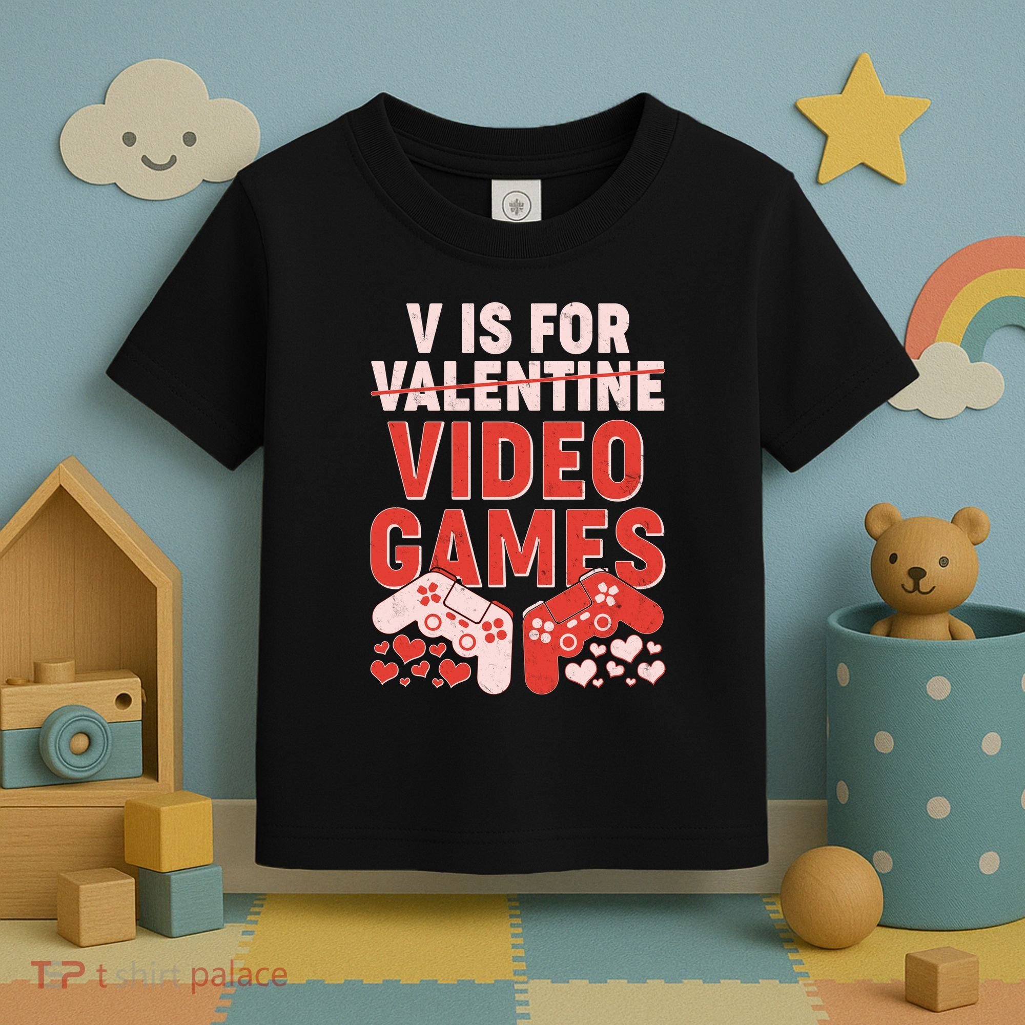 Funny V is For Video Games Gaming Fan Toddler T-Shirt
