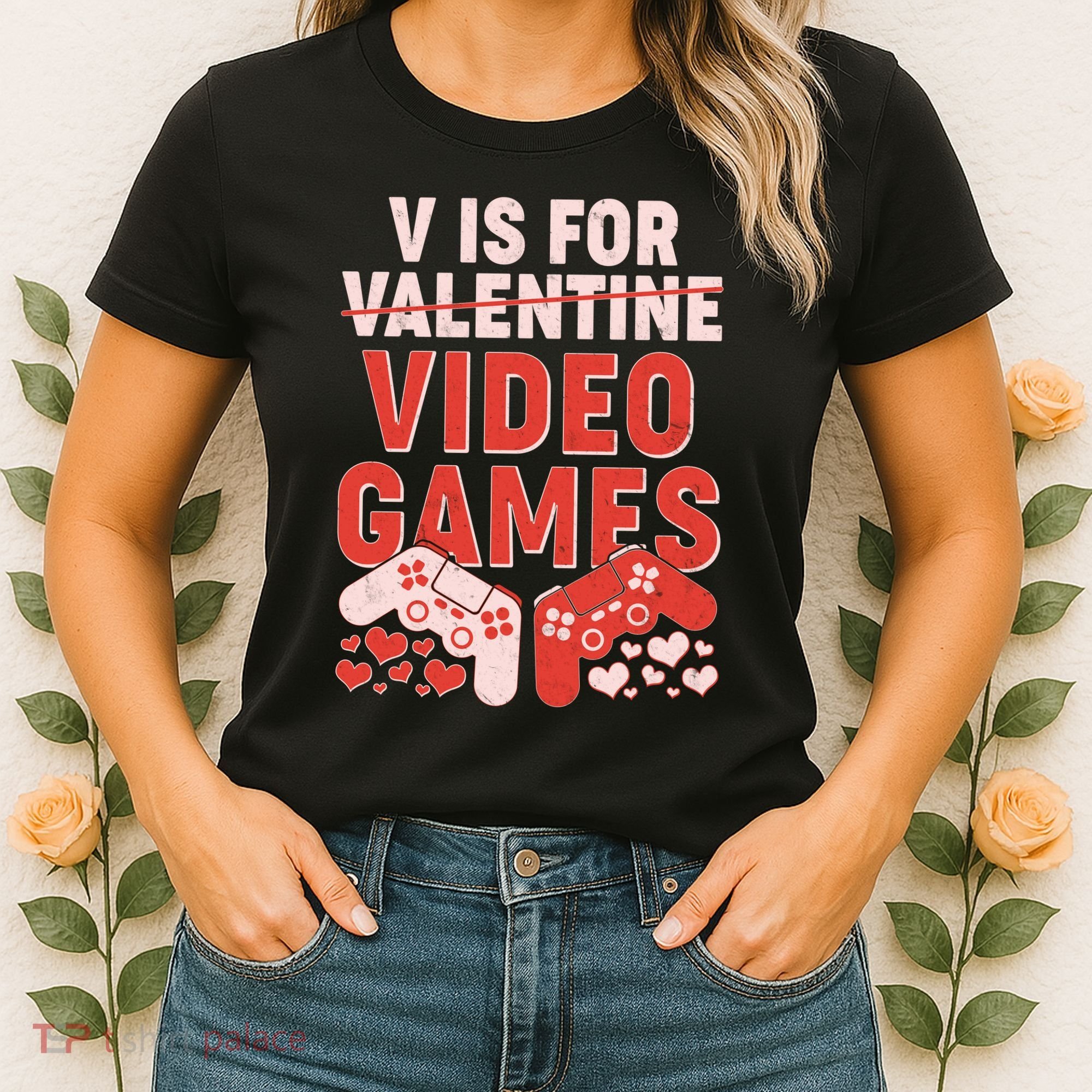 Funny V is For Video Games Gaming Fan Women's T-Shirt