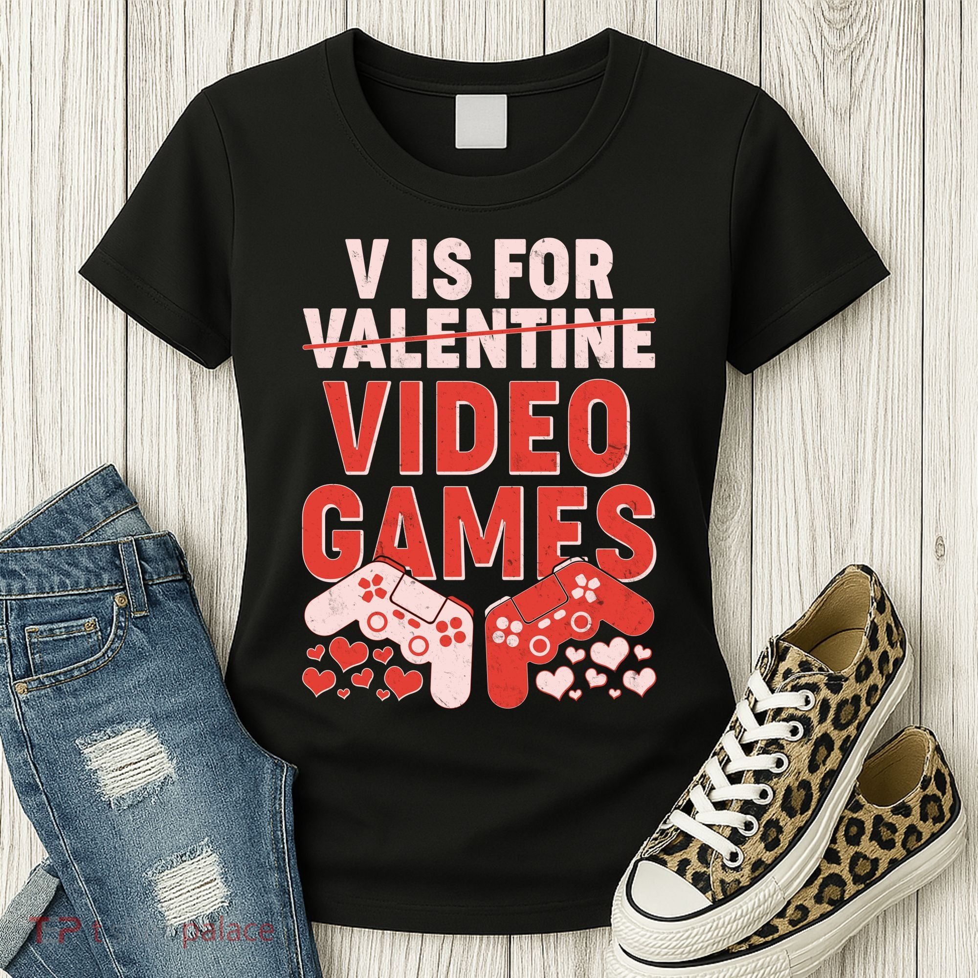 Funny V is For Video Games Gaming Fan Women's T-Shirt