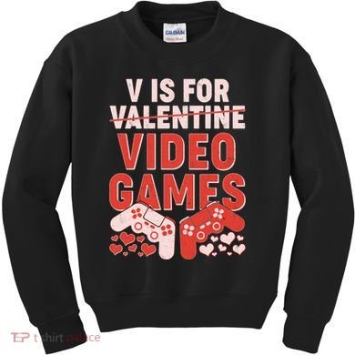 Funny V is For Video Games Gaming Fan Kids Sweatshirt