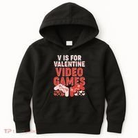 Funny V is For Video Games Gaming Fan Kids Hoodie thumb 0