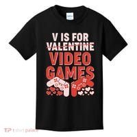 Funny V is For Video Games Gaming Fan Kids T-Shirt thumb 0