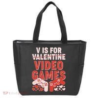 Funny V is For Video Games Gaming Fan Tote Bag thumb 0