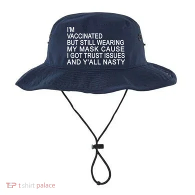 Funny Vaccinated Trust Issues Bucket Hat