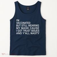 Funny Vaccinated Trust Issues Tank Top thumb 2
