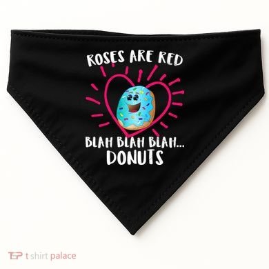 Funny Valentines Day Donuts Roses Are Red USA-Made Doggie Bandana