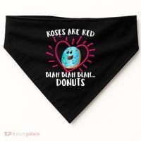 Funny Valentines Day Donuts Roses Are Red USA-Made Doggie Bandana thumb 0