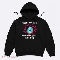 Funny Valentines Day Donuts Roses Are Red Hoodie thumb 0