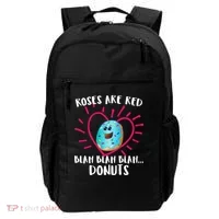 Funny Valentines Day Donuts Roses Are Red Backpack thumb 0