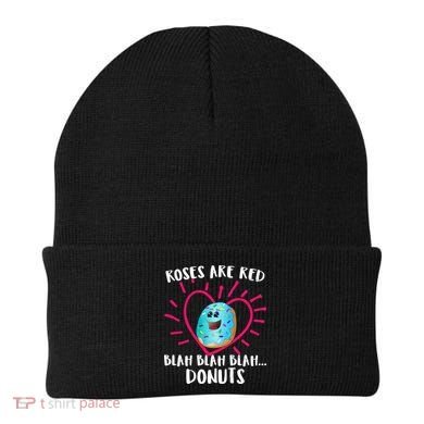 Funny Valentines Day Donuts Roses Are Red Beanie