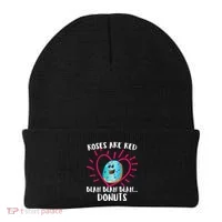 Funny Valentines Day Donuts Roses Are Red Beanie thumb 0