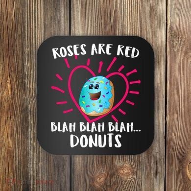 Funny Valentines Day Donuts Roses Are Red Coaster