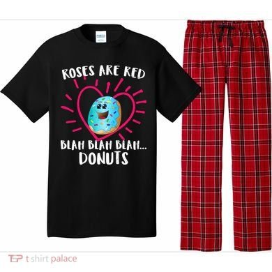 Funny Valentines Day Donuts Roses Are Red Pajama Set