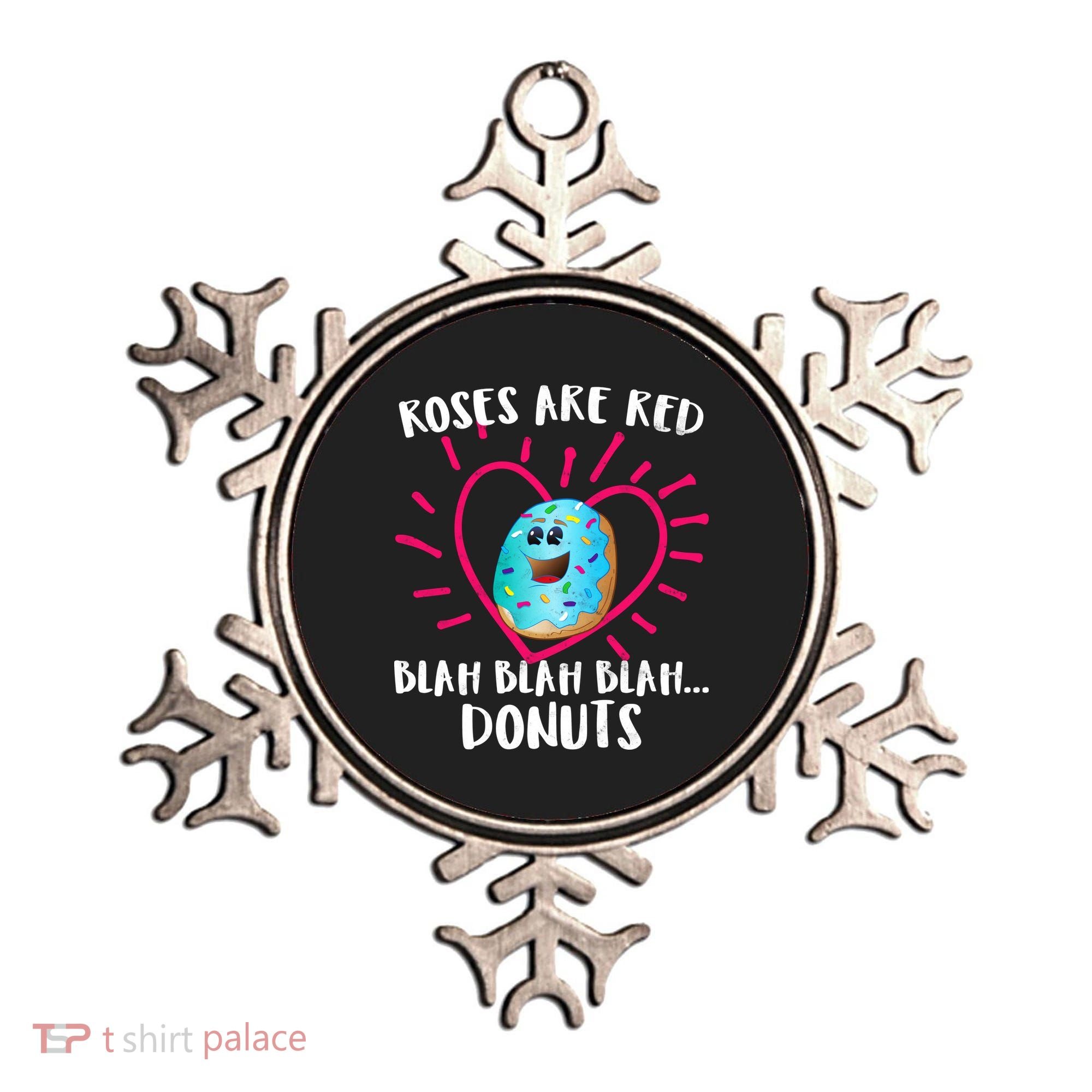 Funny Valentines Day Donuts Roses Are Red Ornament