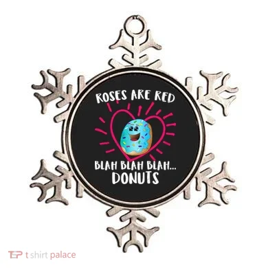 Funny Valentines Day Donuts Roses Are Red Ornament
