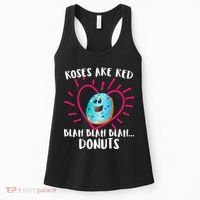 Funny Valentines Day Donuts Roses Are Red Women's Tank Top thumb 0
