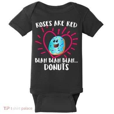 Funny Valentines Day Donuts Roses Are Red Baby Bodysuit