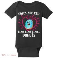 Funny Valentines Day Donuts Roses Are Red Baby Bodysuit thumb 0
