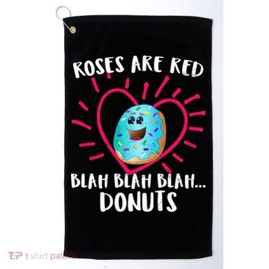 Funny Valentines Day Donuts Roses Are Red Golf Towel