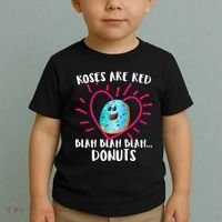 Funny Valentines Day Donuts Roses Are Red Toddler T-Shirt thumb 2
