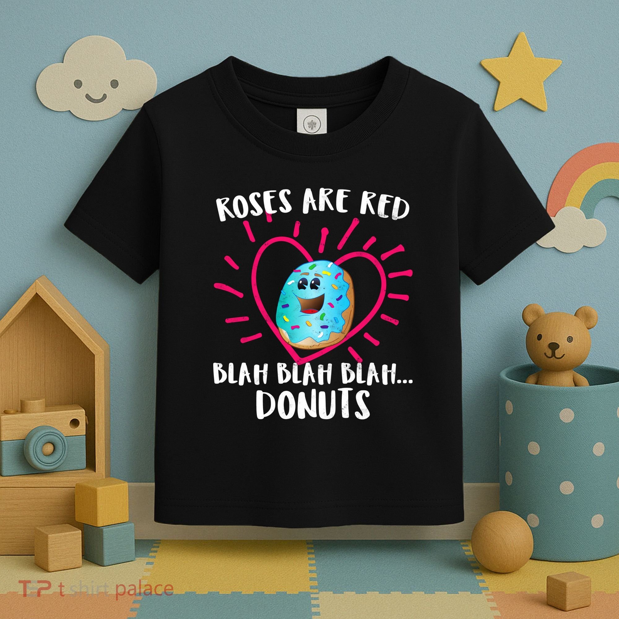 Funny Valentines Day Donuts Roses Are Red Toddler T-Shirt