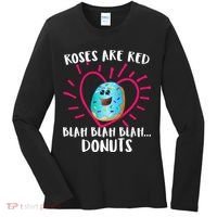 Funny Valentines Day Donuts Roses Are Red Women's Long Sleeve Shirt thumb 0