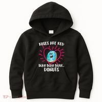 Funny Valentines Day Donuts Roses Are Red Kids Hoodie thumb 0