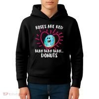 Funny Valentines Day Donuts Roses Are Red Kids Hoodie thumb 4