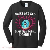 Funny Valentines Day Donuts Roses Are Red Kids Long Sleeve Shirt thumb 0