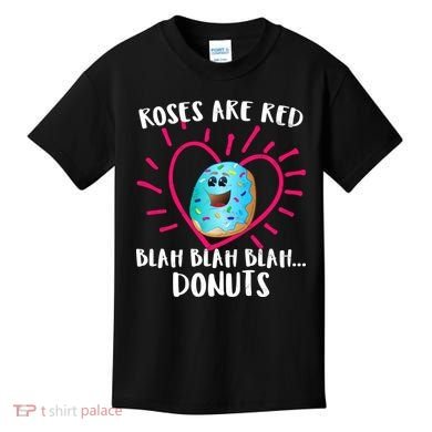 Funny Valentines Day Donuts Roses Are Red Kids T-Shirt