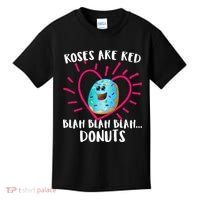 Funny Valentines Day Donuts Roses Are Red Kids T-Shirt thumb 0