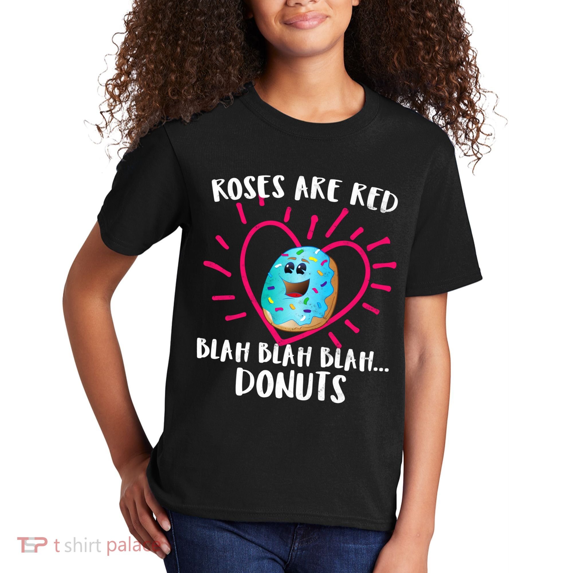 Funny Valentines Day Donuts Roses Are Red Kids T-Shirt