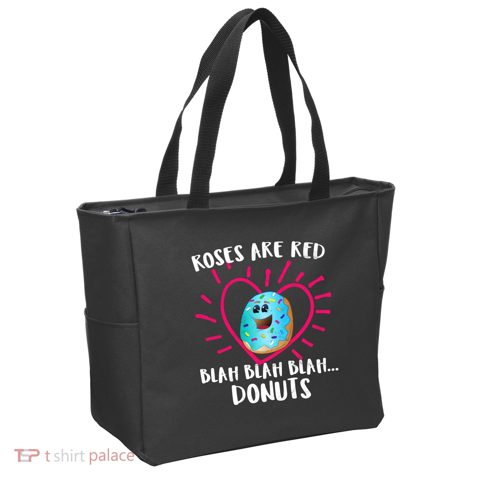 Funny Valentines Day Donuts Roses Are Red Tote Bag