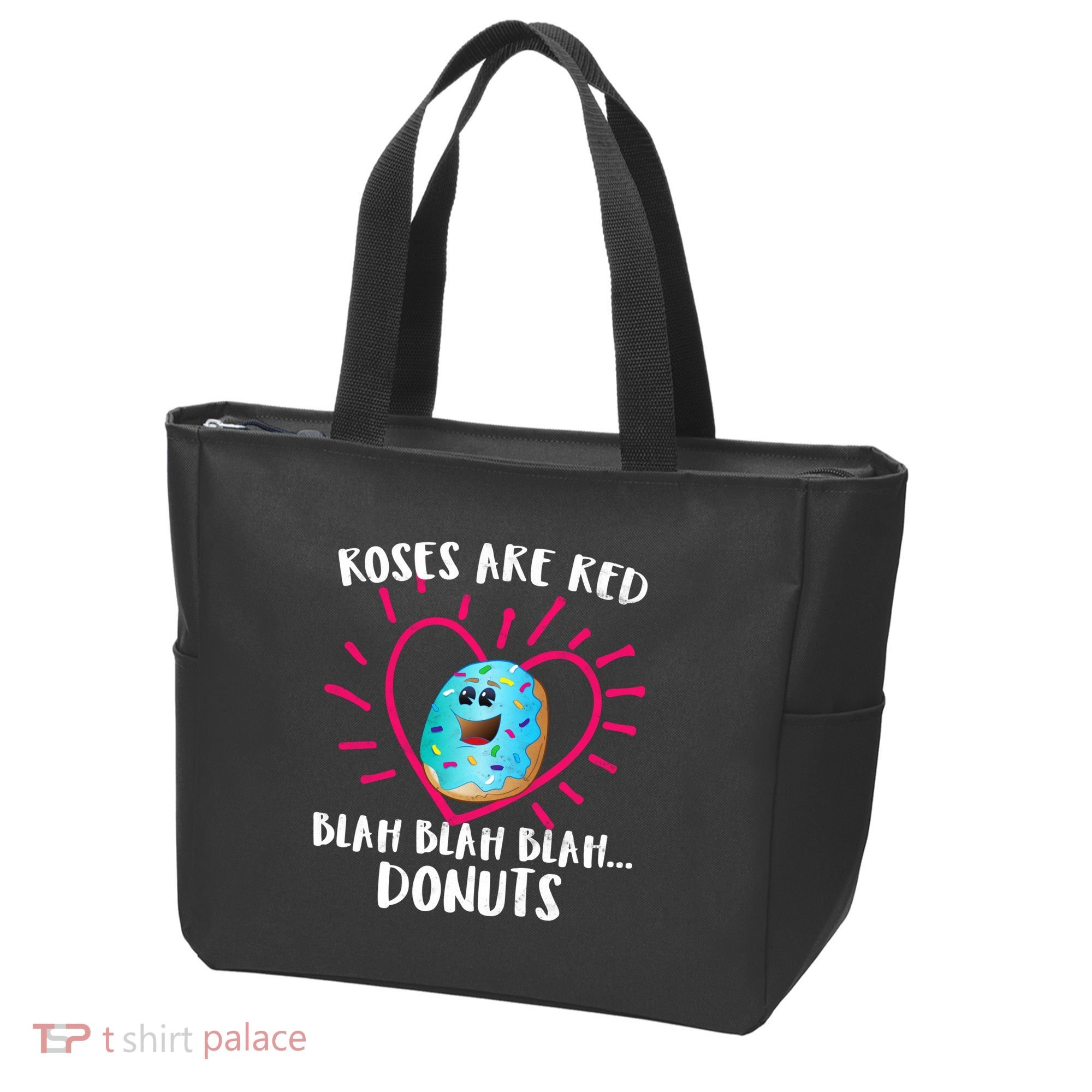 Funny Valentines Day Donuts Roses Are Red Tote Bag