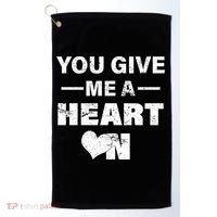 Funny Valentines Day Give Me A Heart On Golf Towel thumb 0