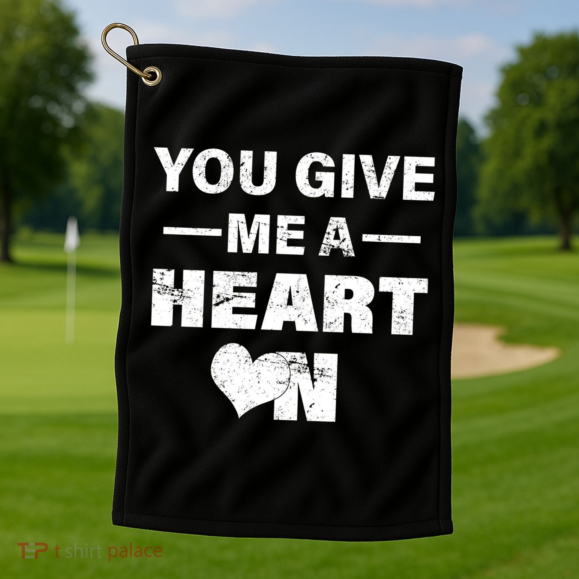 Funny Valentines Day Give Me A Heart On Golf Towel
