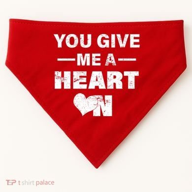 Funny Valentines Day Give Me A Heart On USA-Made Doggie Bandana