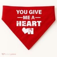 Funny Valentines Day Give Me A Heart On USA-Made Doggie Bandana thumb 0