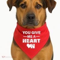 Funny Valentines Day Give Me A Heart On USA-Made Doggie Bandana thumb 1