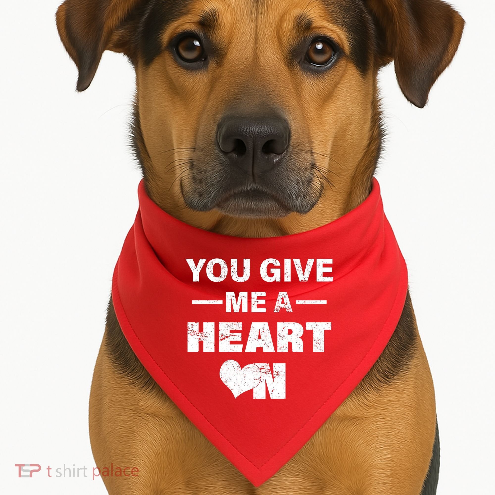 Funny Valentines Day Give Me A Heart On USA-Made Doggie Bandana