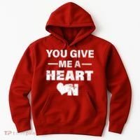 Funny Valentines Day Give Me A Heart On Hoodie thumb 0
